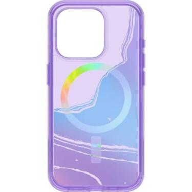 Imagem de OtterBox Capa para iPhone 16e, iPhone 15, iPhone 14 e iPhone 13 (APENAS) Symmetry Series+ - Transparente/Roxa, Encaixa-se à MagSafe, Ultra-elegante, bordas elevadas protegem a câmera e a tela
