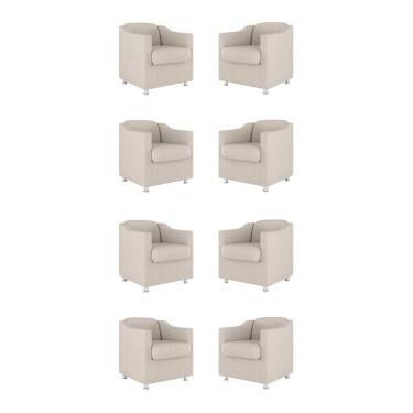 Imagem de Kit 08 Poltronas Tilla Consultório Recepção Suede Balaqui Decor Cor:bege