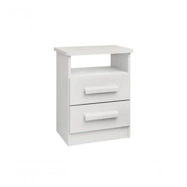 Imagem de Mesa De Cabeceira Firenze 2 Gavetas Com Nicho - D' Doro Branco