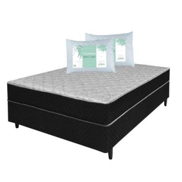 Imagem de Cama Box Conjugada Casal com Kit de 2 Travesseiros Trento 1,38m - Umaf