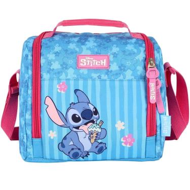 Imagem de Lancheira Térmica Infantil Stitch Mão/Ombro Azul Luxcel