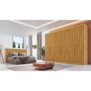 Imagem de Guarda-roupa Casal 6 Portas Ripadas 100% MDF Potente - Móveis Europa