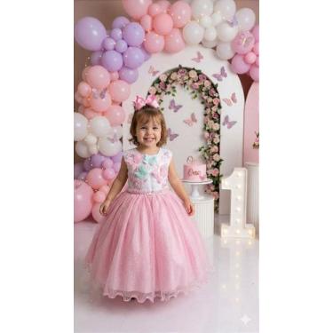 Imagem de Vestido Marie Jardim Encantado Juliana - Tecido Misto com Forro, Rosa,