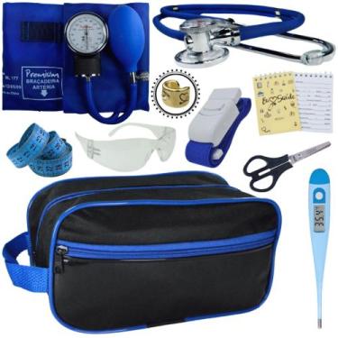 Imagem de Kit Academico Enfermagem Premium Preto Completo - Love Saude, AZUL PRE