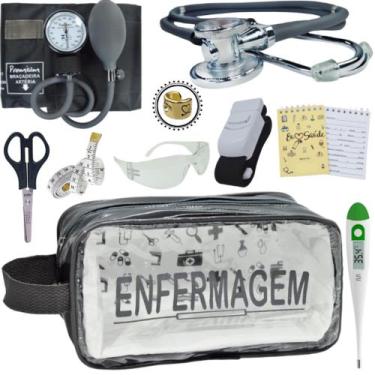 Imagem de Kit Academico Enfermagem Premium Preto Completo - Love Saude, CINZA TR