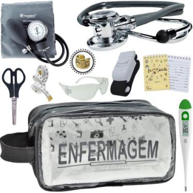 Imagem de Kit Academico Enfermagem Premium Preto Completo - Love Saude, CINZA TR