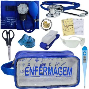 Imagem de Kit Academico Enfermagem Premium Preto Completo - Love Saude, AZUL TRA