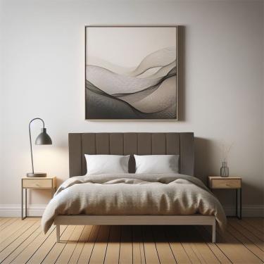 Imagem de Cabeceira Solteiro 0,90m Holanda Linho - Pallazio Cor Marrom