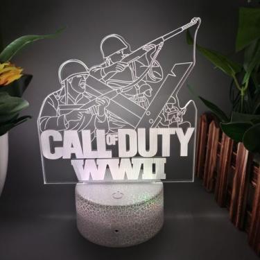 Imagem de Luz noturna LED 3D que muda de cor Calls Of Dutys Wwii para crianças -