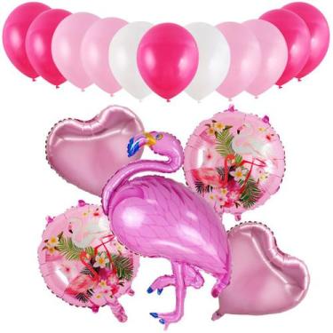 Imagem de Kit de balões de festa Mylar Flamingo Balloon Latex 16 unidades - yiwe