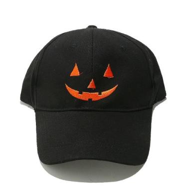 Imagem de Boné de beisebol com rosto de abóbora bordado em poliéster para adulto