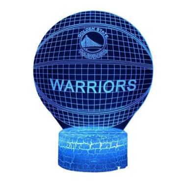 Imagem de Luz noturna, LED 3D, que muda de cor, guerreiros do basquete - Yiweisa