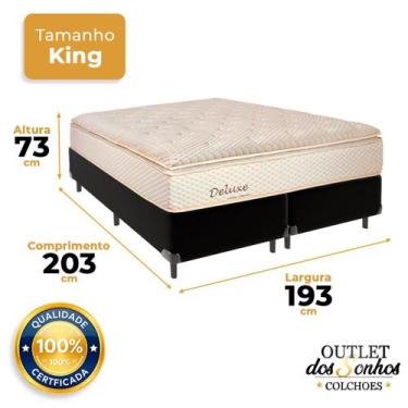 Imagem de Cama Box King e Colchão Deluxe Molas Ensacadas Colchobel Preto