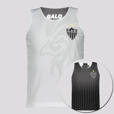 Imagem de Regata Atlético Mineiro Radical Dupla Face Infantil Branca e Preta - B