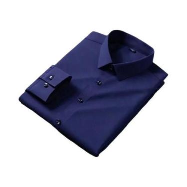 Imagem de Camisa Masculina De Fibra De Bambu De Manga Longa, Não Amassa, Antirru