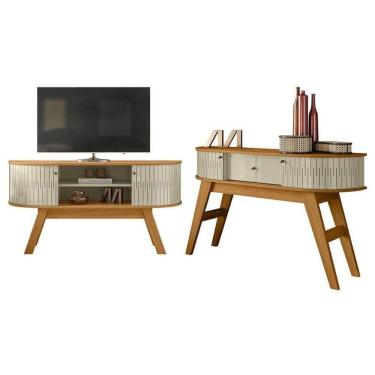 Imagem de Rack Bancada Atlanta Com Aparador Estoril Cumaru Opala - Madetec