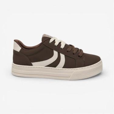 Imagem de Tênis Via Marte Casual Feminino Marrom, Cinnamon, Marfim, 36