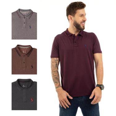 Imagem de Kit 4 Camisa Polo Masculina Elegante Dia a Dia Piquet-Masculino