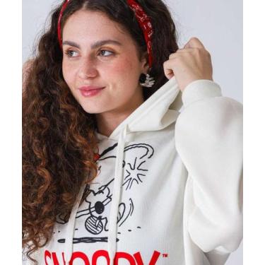 Imagem de Blusão Feminino Moletom Flanelado Snoopy Off White-49061, Off white, M