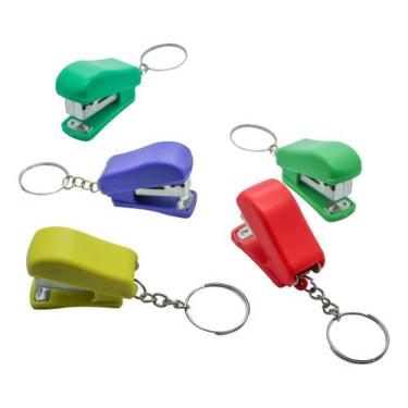 Imagem de Kit 5 Mini Grampeadores Chaveiro Com Grampos N-10-1m - Genrica