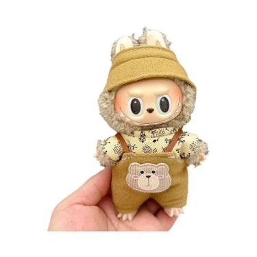 Imagem de 17cm mini boneca labubu brinquedo de algodão de pelúcia diy vestir rou