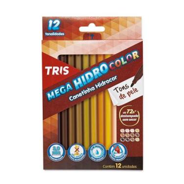 Imagem de Caneta Hidrográfica Tris Mega Hidro Tons de Pele 12 Cores