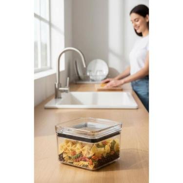 Imagem de Pote Hermético Quadrado 480ml Empilhável  Frescor & Organiz - Congratu