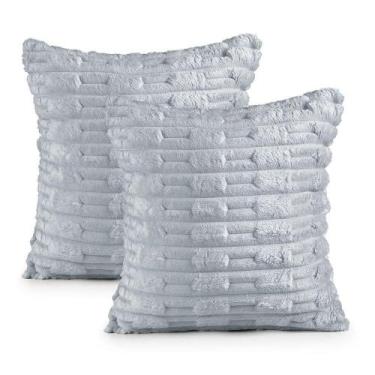 Imagem de Kit 2 Capas De Almofada Polar Manta Ultrasoft Com Ziper Decorativa Sof