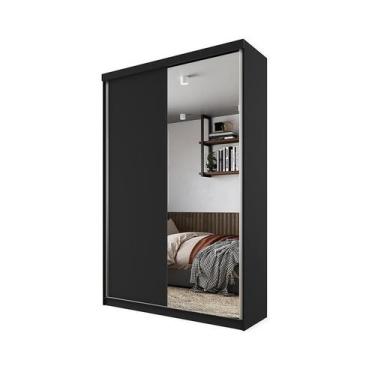 Imagem de Gaurda-Roupa Solteiro com 1 Espelho Geneve 100% MDF 2 Portas 2 Gavetas