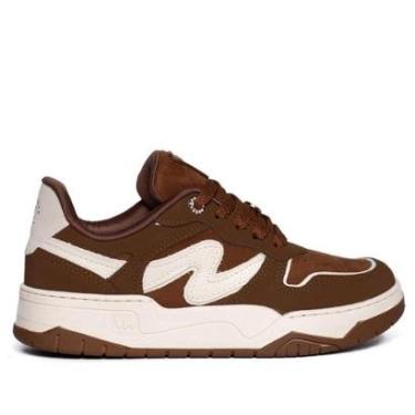 Imagem de Tênis Feminino Via Marte Nobuck Solado Caixa Marrom/Branco-Feminino