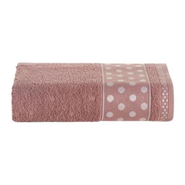 Imagem de Toalha de Rosto Avulsa 80cm x 50cm 450g/m2 Petit Poá Bolinhas 100% Alg