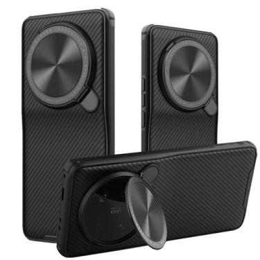 Imagem de Funda Lzzox para Xiaomi 13 Ultra con soporte metálico negro