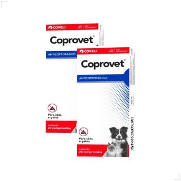 Imagem de Kit 2 Coprovet Coveli 20 Comp Anticoprofágico Cães e Gatos Medida:20co