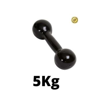 Imagem de Halter Emborrachado 5Kg Musculação/Exercícios/Fitness/Academia.-Unissex