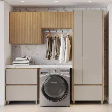 Imagem de Lavanderia 4 Peças 6 Portas 100% Mdf Marrom Greige