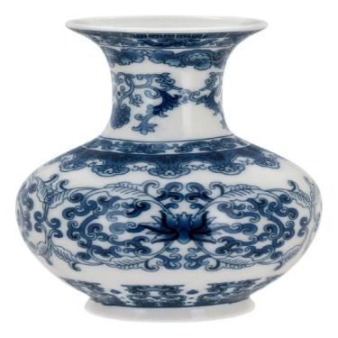 Imagem de VASO CERÂMICA DECORATIVO ENFEITE CASA 14x8x8cm AZUL