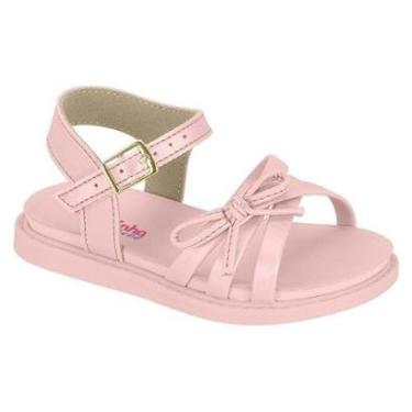 Imagem de Sandália Papete Feminina Molekinha Infantil Delicada Nó Laço  Brilho Menininha Conforto-Feminino