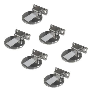 Imagem de Batente Fixador de Porta Prende Magnético Slim com Amortecimento e Baixo Relevo Prata OEM