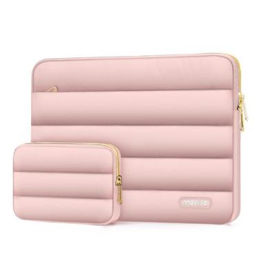 Imagem de Mala para notebook MOSISO 17,3" com capa de poliéster fofa rosa