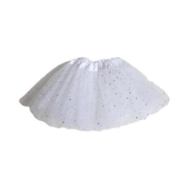 Imagem de Saia Tutu Com Glitter E Lantejoulas Para Meninas, 3 Camadas De Tule, P