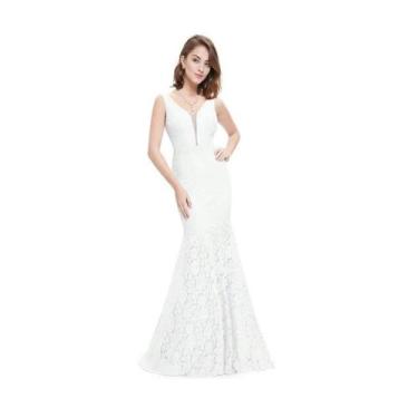 Imagem de Vestido Longo Noiva 53 Plus Size Renda Casamento Civil Festa - Bella F