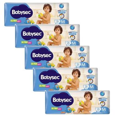 Imagem de Fralda Babysec galinha pintadinha tamanho M kit c/ 05 pacotes jumbo - 