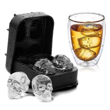 Imagem de Forma de Gelo de Silicone Caveira Skull 3D - RPC
