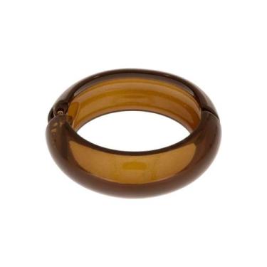 Imagem de Bracelete Acrílico Café Translúcido com Fecho de Mola - Bijuteria Fina