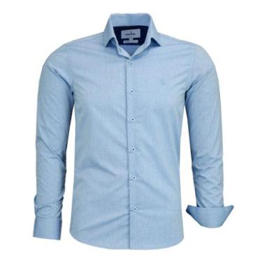 Imagem de Camisa Social Amil Masculina Slim Manga Longa Sem Bolso Estilosa 1875 