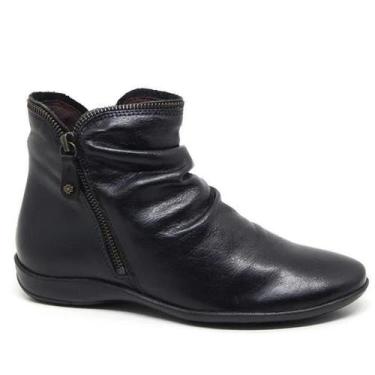 Imagem de Bota perlatto feminina angel c/ziper em couro ang811, Preto burned, 37