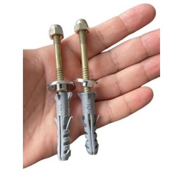 Imagem de Kit Com 02 Parafusos Vaso Sanitário Latonado Bucha 10mm - Ferragens LC
