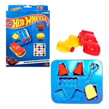 Imagem de Massinha De Modelar Oficina Hotwheels Crianças Molde - Mattel