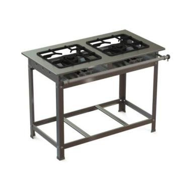 Imagem de Fogão Industrial Inox 30x30 P7 2 Bocas Baixa Pressão 2 QD JS Martins -