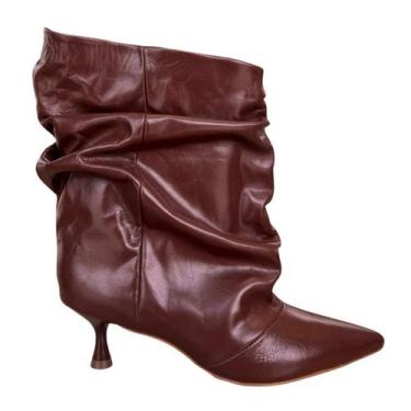 Imagem de Bota Cecconello Feminina Slouchy Cognac Couro, Cognac, 35